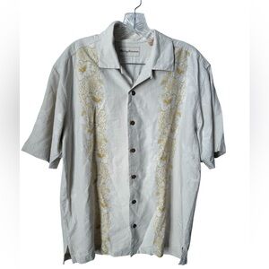 Tommy Bahama Men’s Short Sleeve Button Down 100% Silk Size Medium